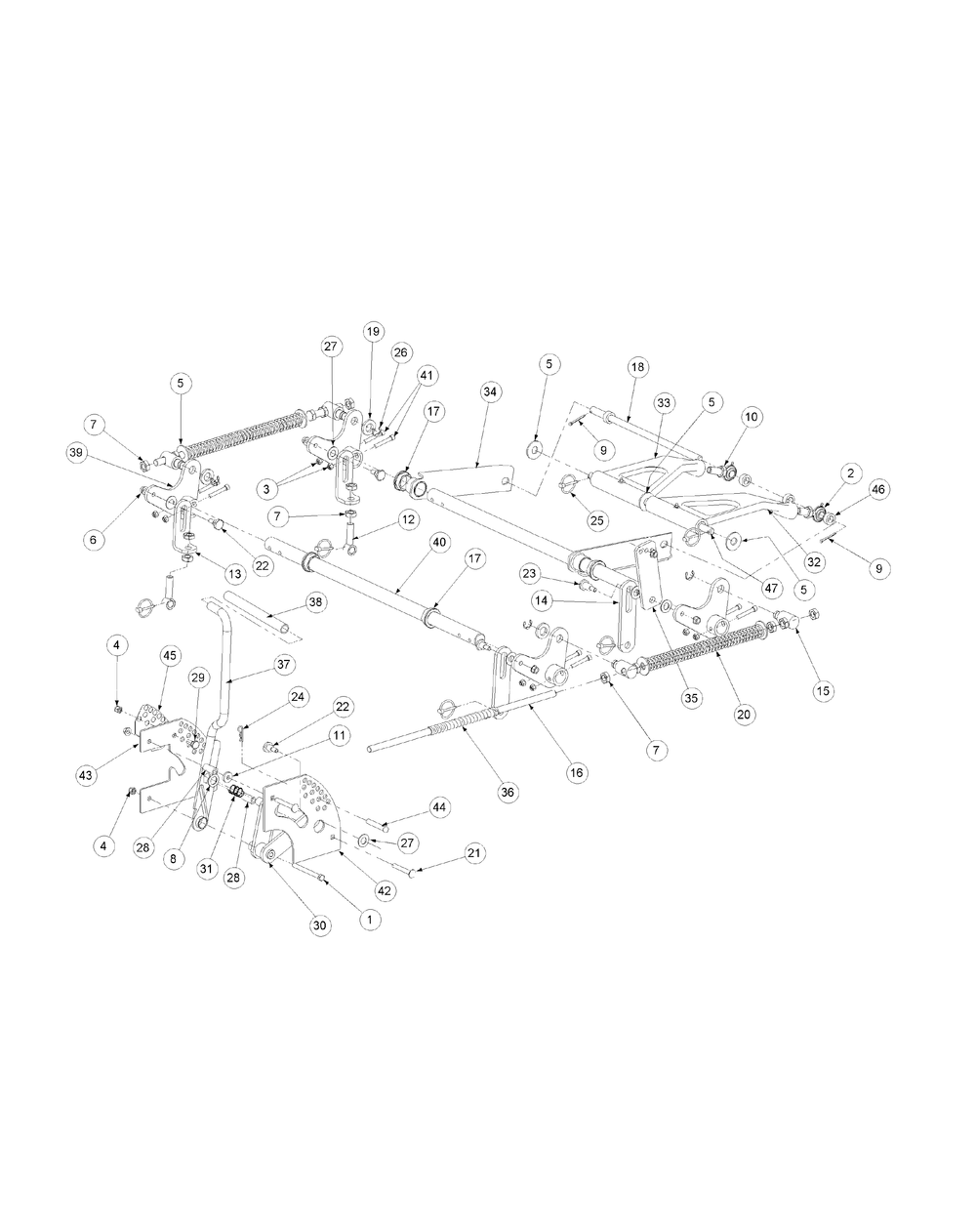 Lift Assembly Diagram and Parts List for M48-KW 53AB5DBV750-23-HP-OHV Cub Cadet Lawn Tractor